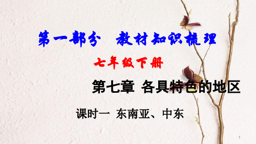 中考地理总复习 七下 第七章 各具特色的地区(课时一 东南亚、中东)教材知识梳理课件.pptx