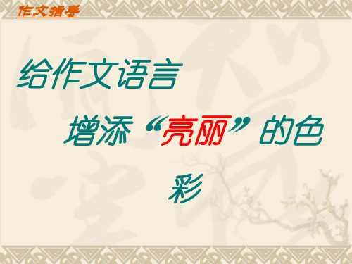 初中作文指导：给作文语言增添“亮丽”的色彩ppt[优质作文]