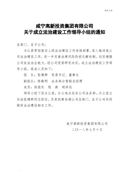法治建设领导小组