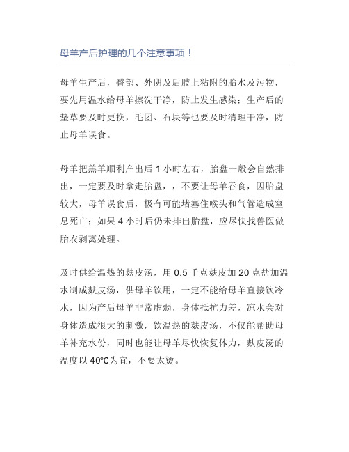 【养羊】母羊产后护理的几个注意事项