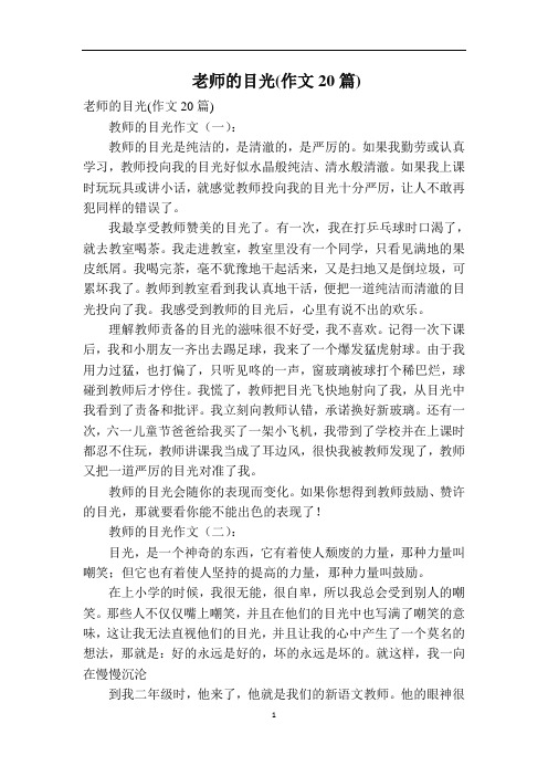 老师的目光(作文20篇)
