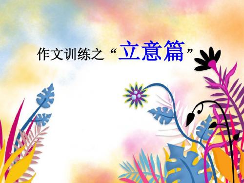 2019【中考语文】初三九年级作文指导：立意课件
