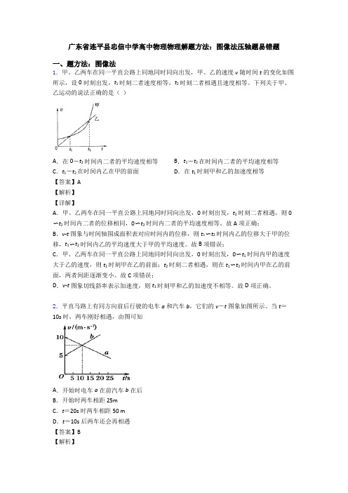 广东省连平县忠信中学高中物理物理解题方法：图像法压轴题易错题