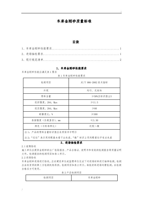 车库金刚砂质量技术标准