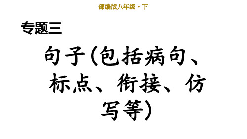 【部编版】八年级语文下册 句子(包括病句、标点、衔接、仿写等)