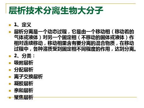 层析技术分离生物大分子(凝胶过滤)