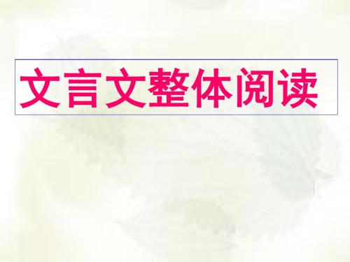 高考复习文言文整体阅读PPT课件6