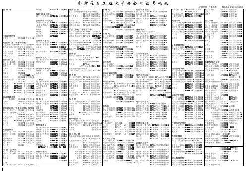 南京信息工程大学办公电话号码表