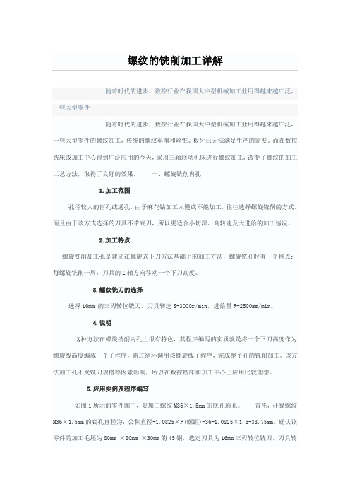 螺纹的铣削加工详解