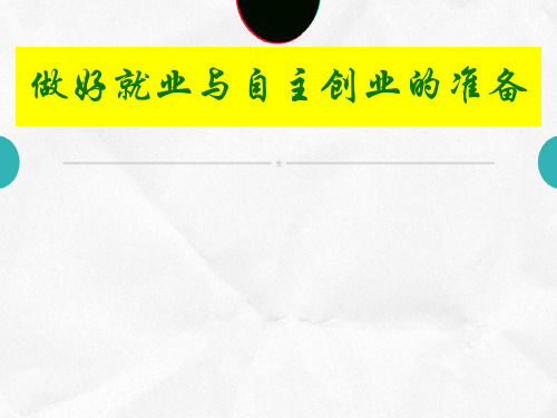 高中思想政治必修一综合探究《做好就业与自主创业的准备》ppt