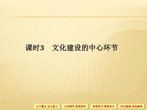 2018版高考政治(全国I卷)第一轮复习课件：必修三 发展中国特色社会主义文化 第四单元 课时3