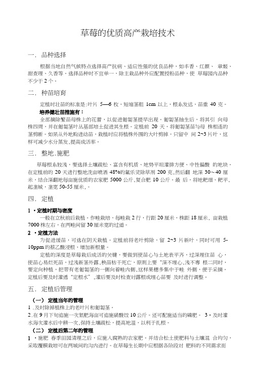 草莓的优质栽培技术.doc