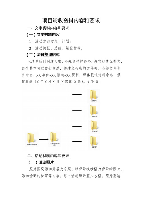项目验收资料内容和要求【模板】