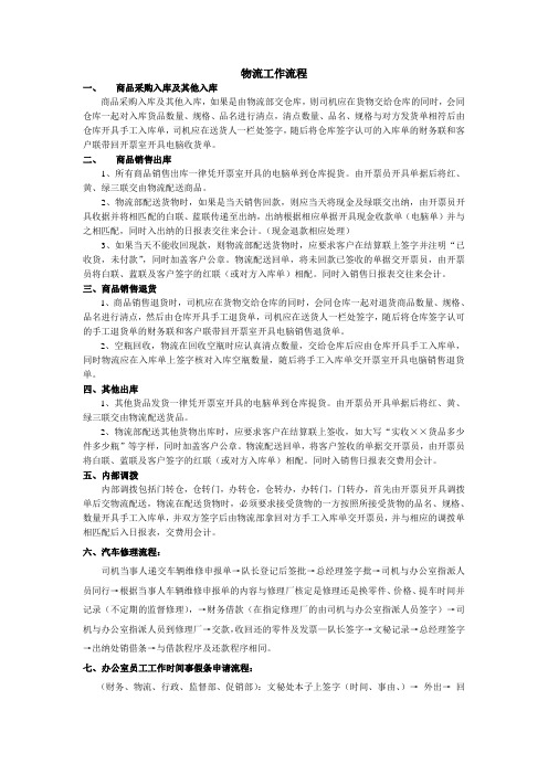 物流工作流程