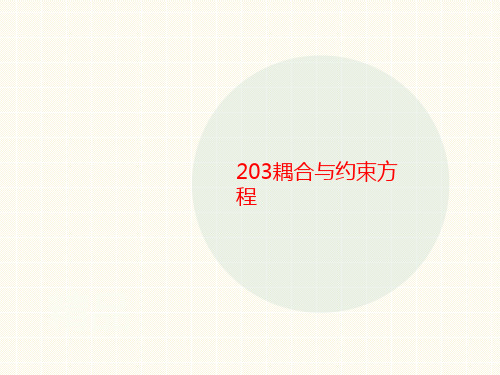 203耦合讲义与约束方程