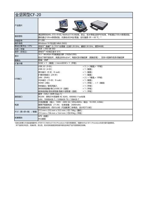 松下全坚固型笔记本电脑CF-20