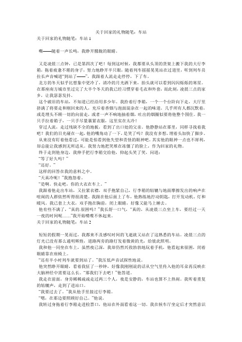 关于回家的礼物随笔：车站