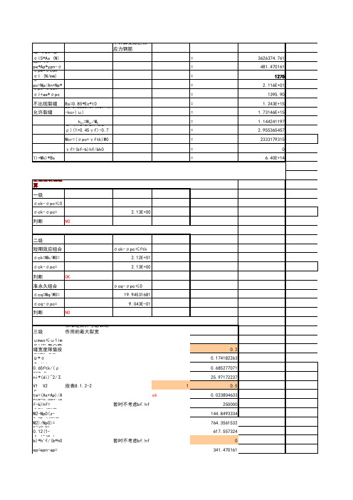 挠度各参数自动计算表