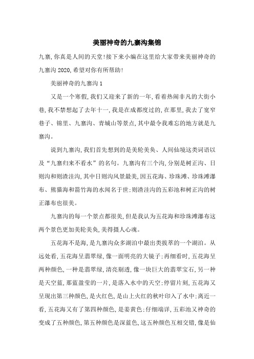 最新美丽神奇的九寨沟集锦