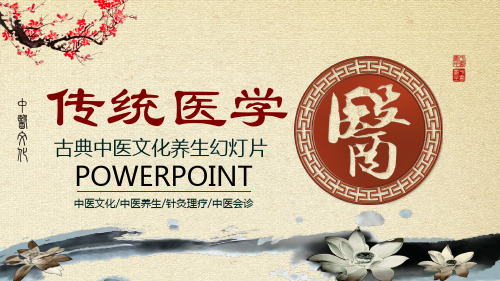 中国风古风中医养生保健中草药PPT模板