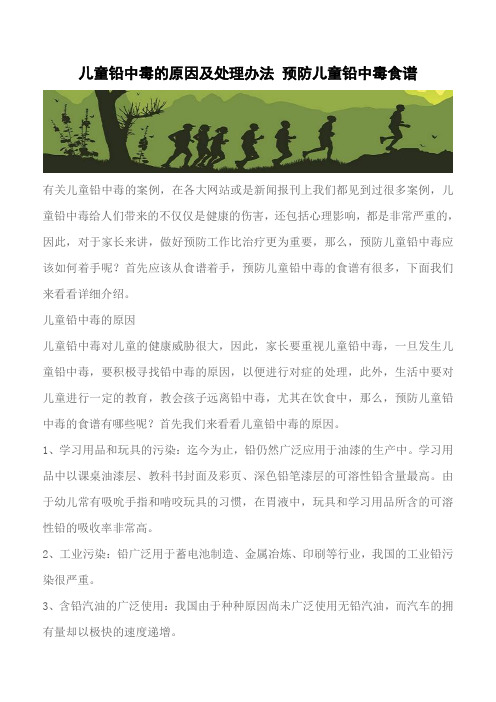 【推荐下载】儿童铅中毒的原因及处理办法 预防儿童铅中毒食谱