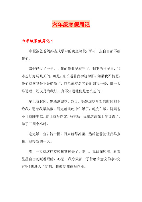 六年级寒假周记