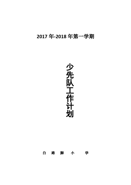 2017-2018年小学少先队辅导员工作计划