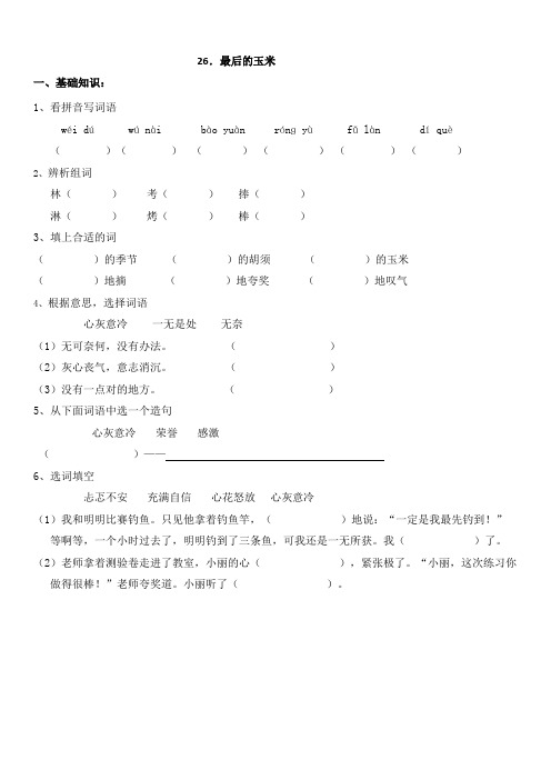 26 最后的玉米