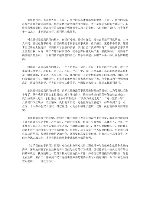 左手责任右手执行_带着责任高效执行
