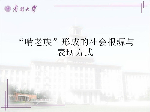 啃老族的社会学研究