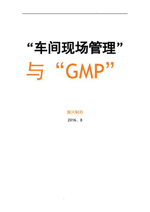 车间现场管理与GMP