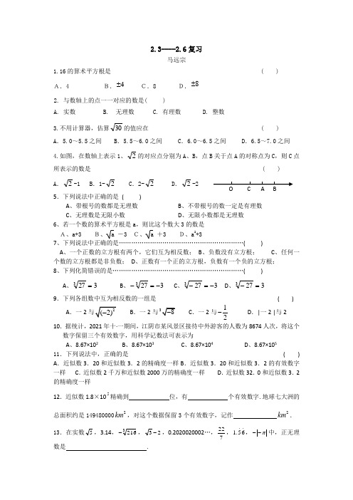 最新苏教版苏科版八年级上册数学第二章复习题