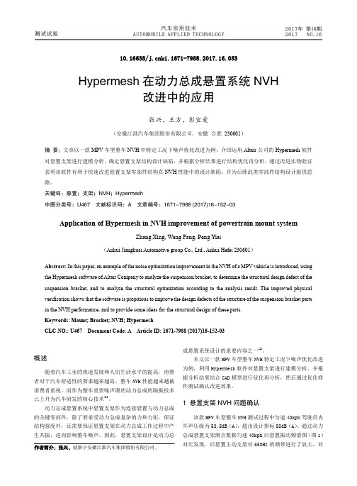 Hypermesh在动力总成悬置系统NVH改进中的应用
