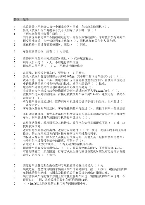 2014年新版技规普铁车站值班员抽考题库(1)