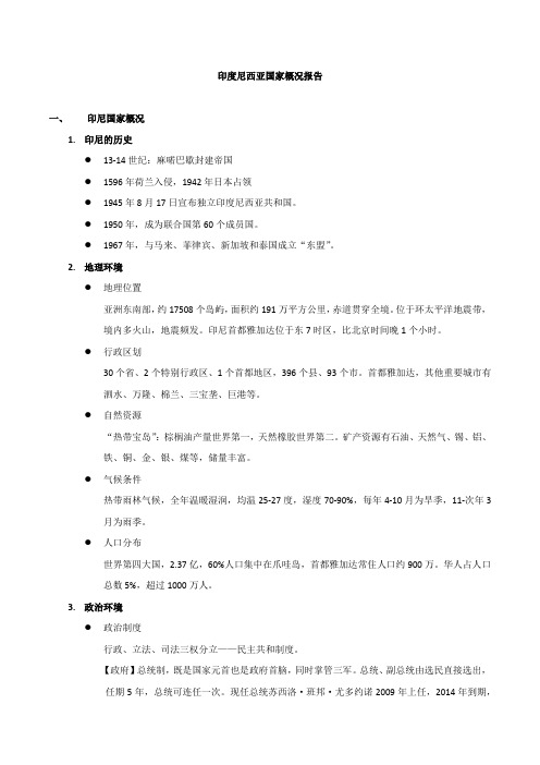 印度尼西亚国家投资报告