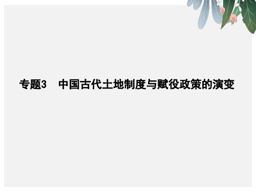 高考历史二轮复习第一部分古代篇高考聚焦专题贯通专题3中国古代土地制度与赋役政策的演变课件【优质ppt版本