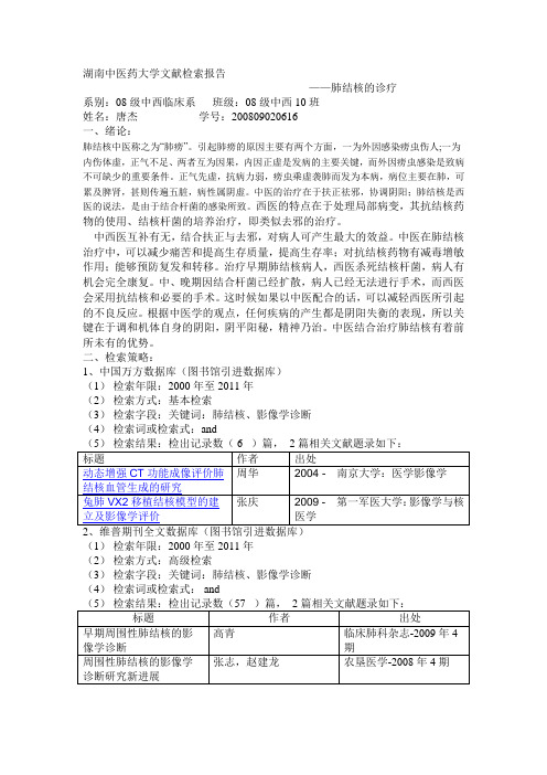 文献检索报告实例