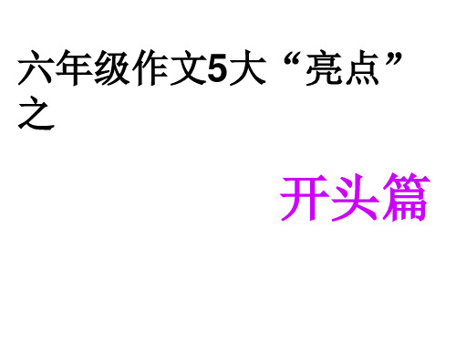 六年级下语文课件-小升作文指导：五大亮点之开头篇 全国通用 (共25张PPT)【推荐】