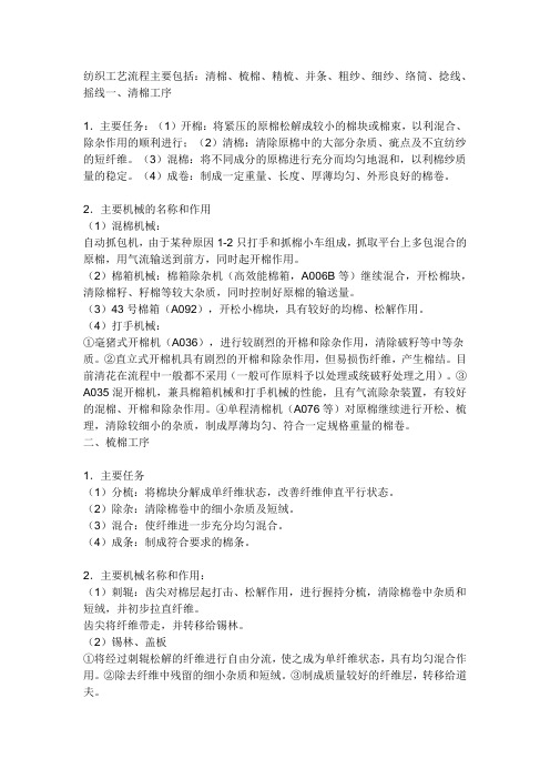 纺织行业工艺