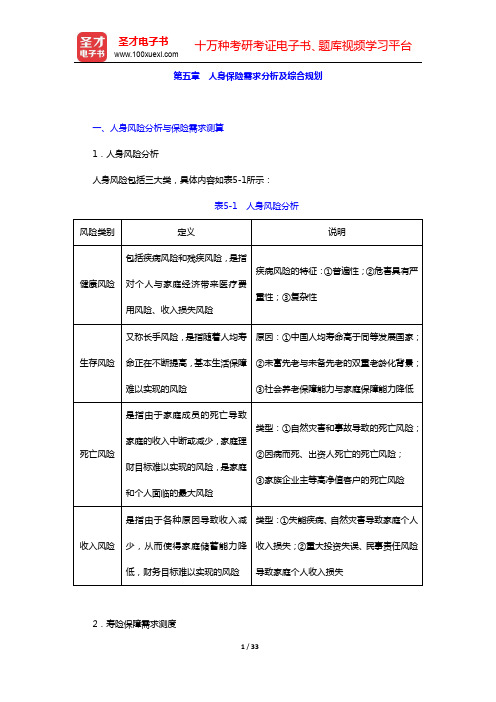 国际金融理财师(CFP)资格认证考试《个人风险管理与保险规划》-核心讲义(下)【圣才出品】