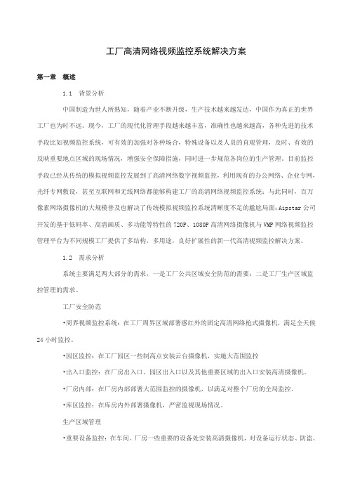 工厂高清网络视频监控系统解决方案1