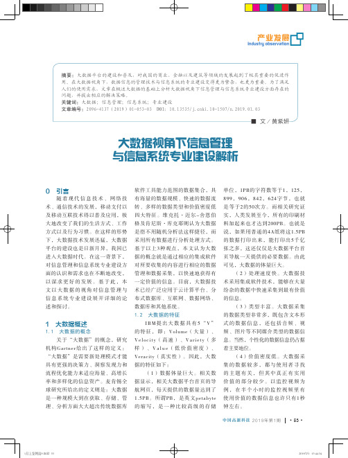 大数据视角下信息管理与信息系统专业建设解析
