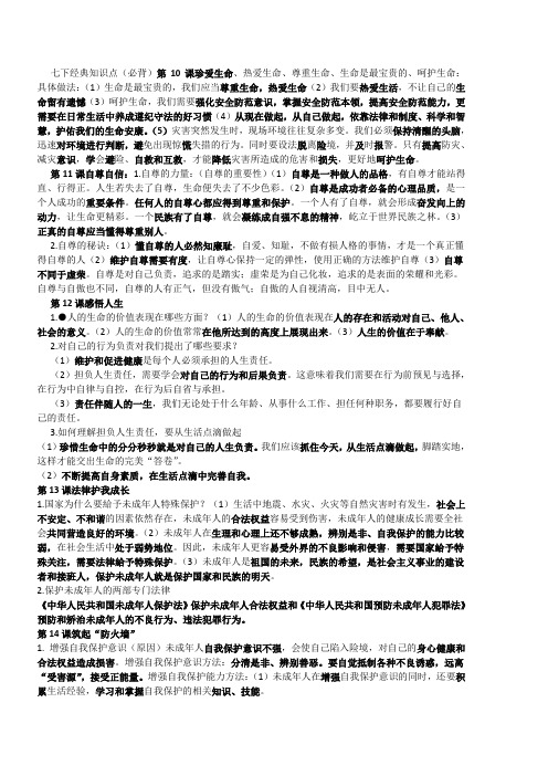 七下政治必背知识点6.2