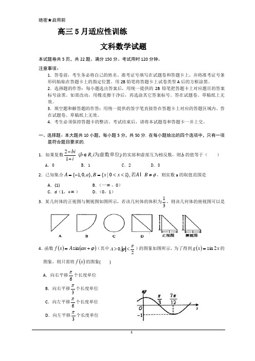 高三适应性训练适应性训练(数学文)