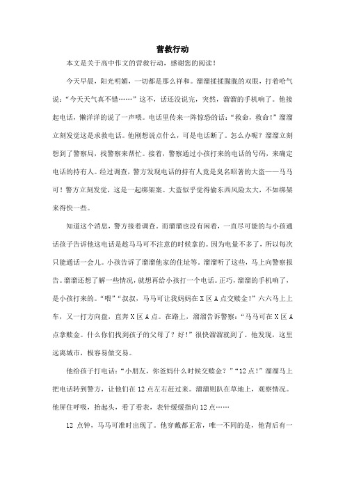 营救行动_高中作文