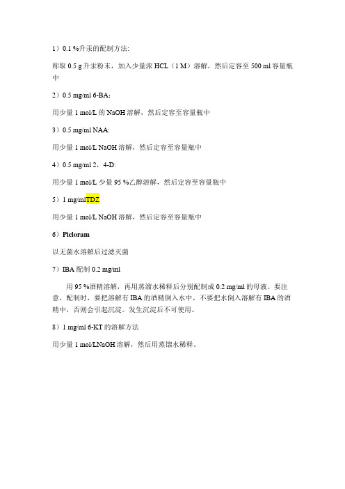 激素的配制方法