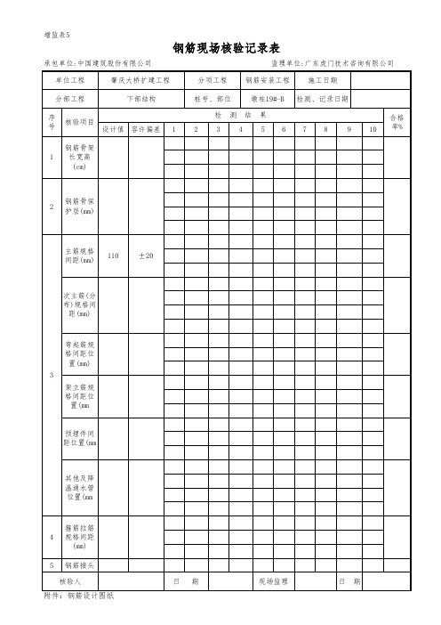 钢筋现场核验记录表