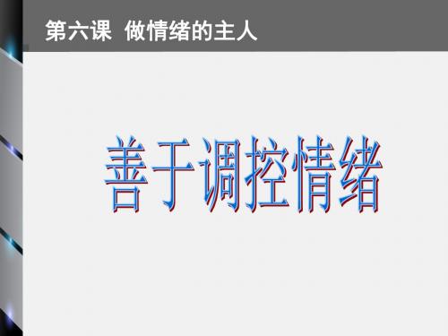 善于调控自己的情绪课件-人朝米安然