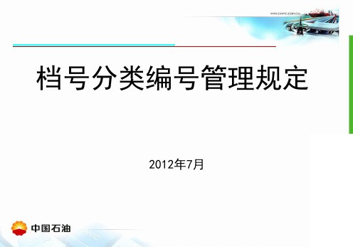 档号分类编号管理规定.ppt