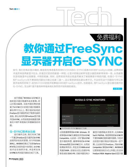 免费福利教你通过FreeSync显示器开启G-SYNC
